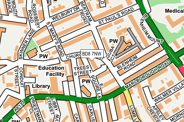 BD8 7NW map - OS OpenMap – Local (Ordnance Survey)