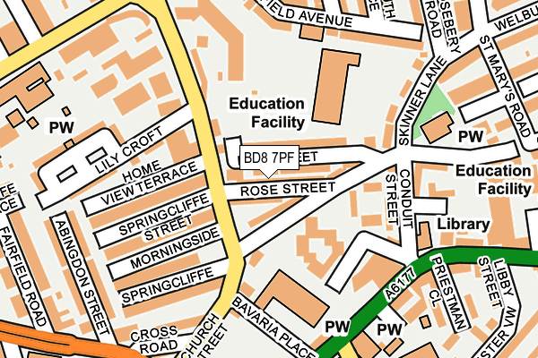 BD8 7PF map - OS OpenMap – Local (Ordnance Survey)