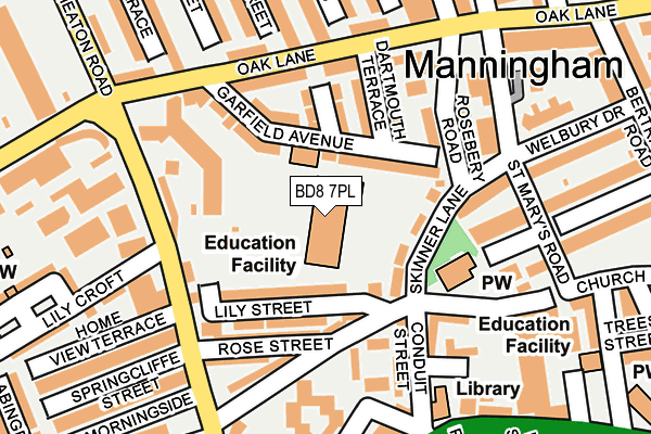 BD8 7PL map - OS OpenMap – Local (Ordnance Survey)