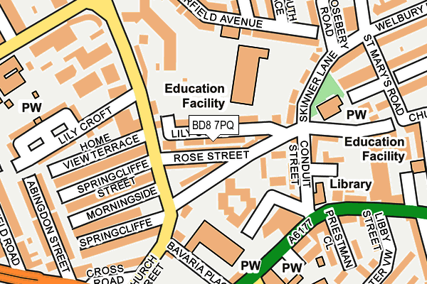 BD8 7PQ map - OS OpenMap – Local (Ordnance Survey)