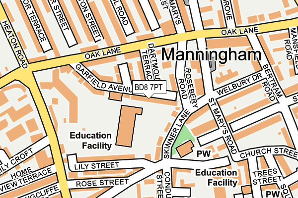 BD8 7PT map - OS OpenMap – Local (Ordnance Survey)