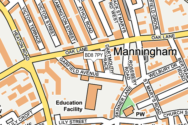 BD8 7PY map - OS OpenMap – Local (Ordnance Survey)