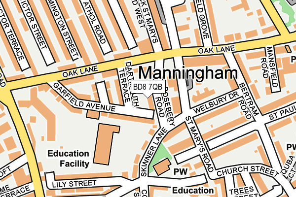 BD8 7QB map - OS OpenMap – Local (Ordnance Survey)