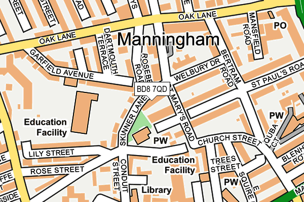 BD8 7QD map - OS OpenMap – Local (Ordnance Survey)