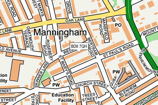 BD8 7QH map - OS OpenMap – Local (Ordnance Survey)