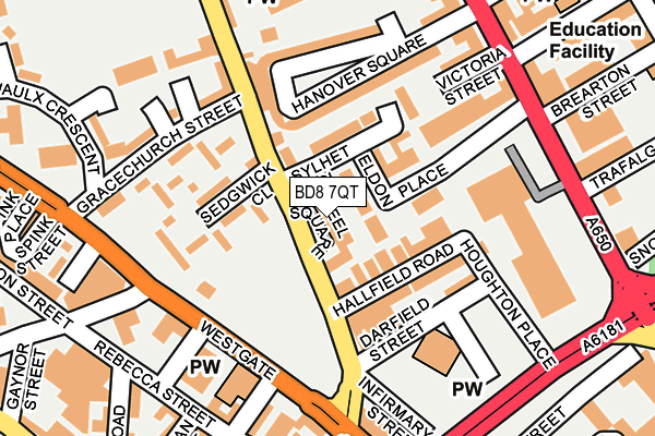 BD8 7QT map - OS OpenMap – Local (Ordnance Survey)