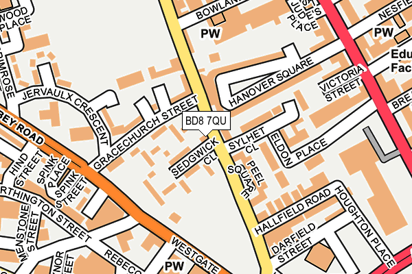 BD8 7QU map - OS OpenMap – Local (Ordnance Survey)