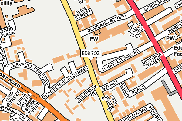 BD8 7QZ map - OS OpenMap – Local (Ordnance Survey)