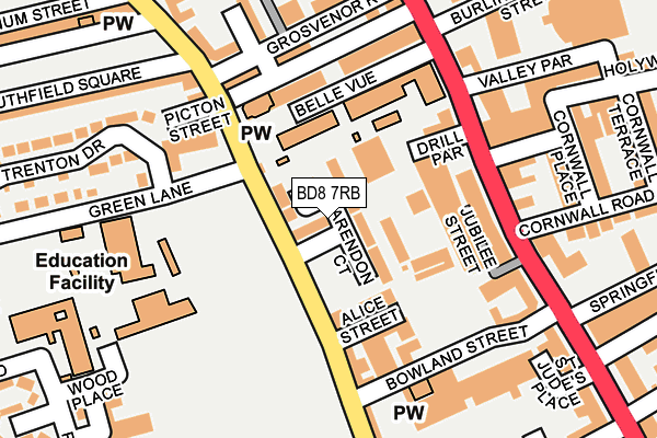 BD8 7RB map - OS OpenMap – Local (Ordnance Survey)