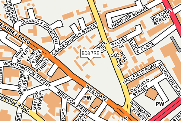 BD8 7RE map - OS OpenMap – Local (Ordnance Survey)