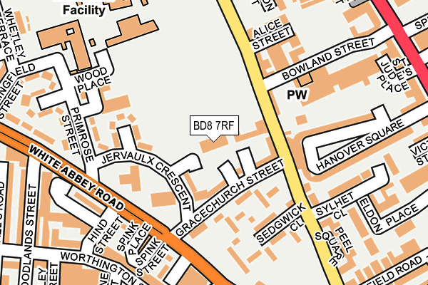 BD8 7RF map - OS OpenMap – Local (Ordnance Survey)