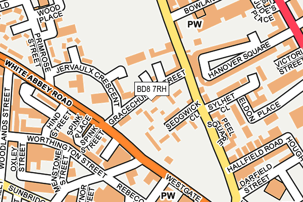 BD8 7RH map - OS OpenMap – Local (Ordnance Survey)
