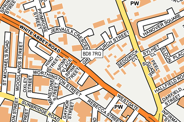 BD8 7RQ map - OS OpenMap – Local (Ordnance Survey)