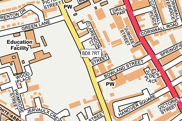 BD8 7RT map - OS OpenMap – Local (Ordnance Survey)