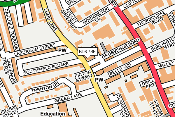 BD8 7SE map - OS OpenMap – Local (Ordnance Survey)