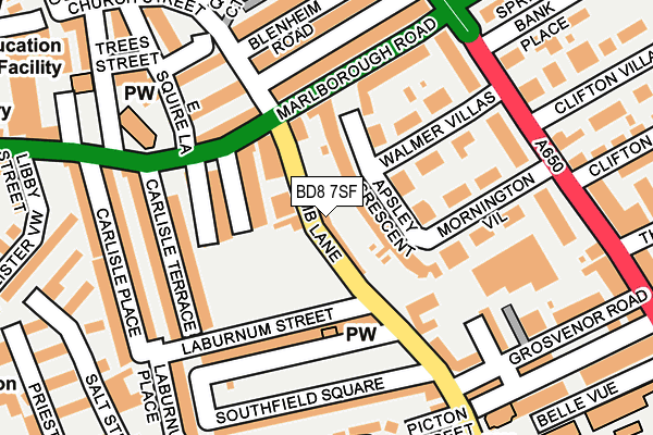 BD8 7SF map - OS OpenMap – Local (Ordnance Survey)