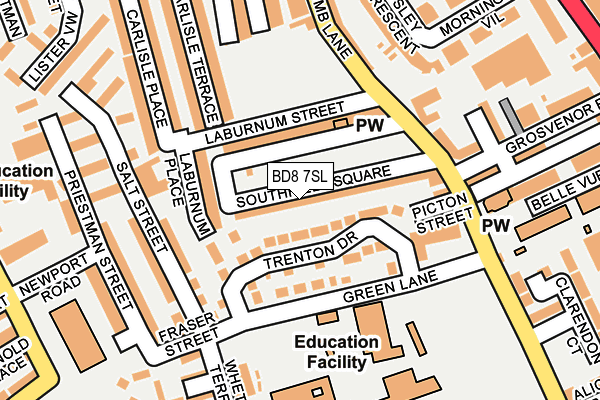 BD8 7SL map - OS OpenMap – Local (Ordnance Survey)