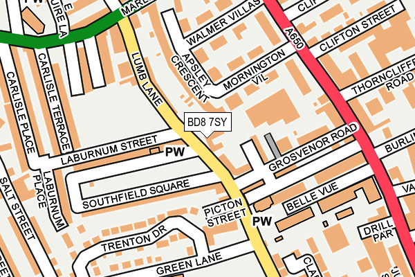 BD8 7SY map - OS OpenMap – Local (Ordnance Survey)