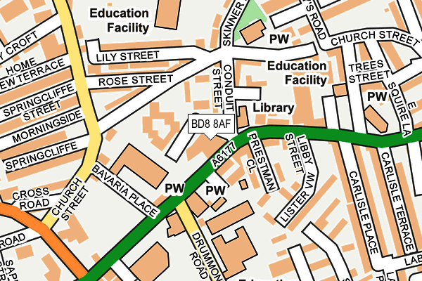 BD8 8AF map - OS OpenMap – Local (Ordnance Survey)