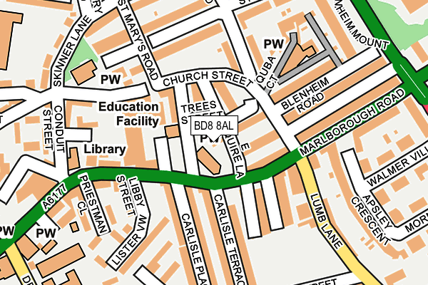 BD8 8AL map - OS OpenMap – Local (Ordnance Survey)