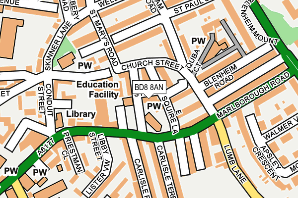 BD8 8AN map - OS OpenMap – Local (Ordnance Survey)