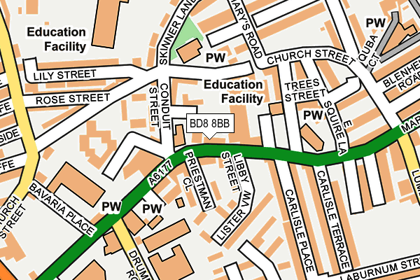 BD8 8BB map - OS OpenMap – Local (Ordnance Survey)