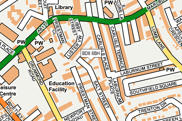 BD8 8BH map - OS OpenMap – Local (Ordnance Survey)