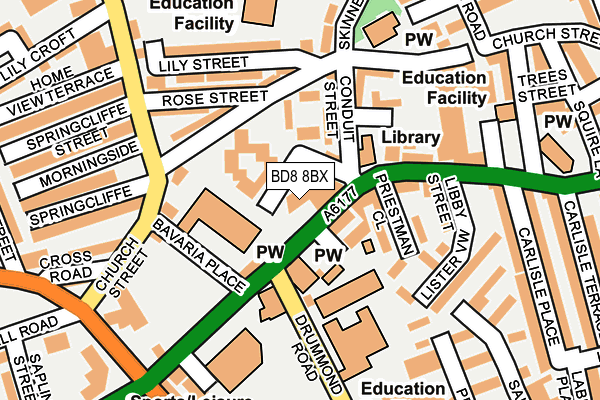 BD8 8BX map - OS OpenMap – Local (Ordnance Survey)