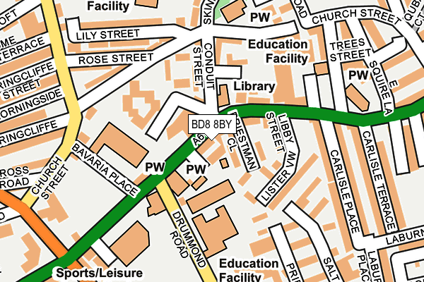 BD8 8BY map - OS OpenMap – Local (Ordnance Survey)