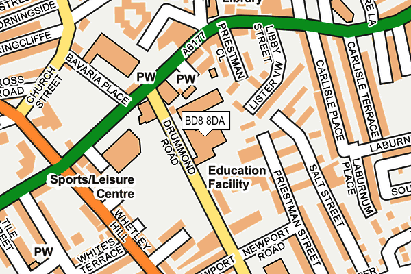 BD8 8DA map - OS OpenMap – Local (Ordnance Survey)