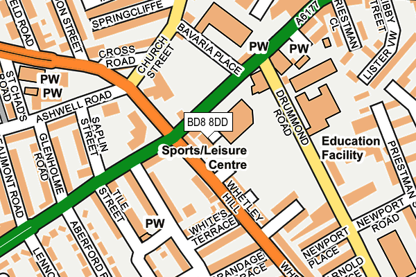 BD8 8DD map - OS OpenMap – Local (Ordnance Survey)