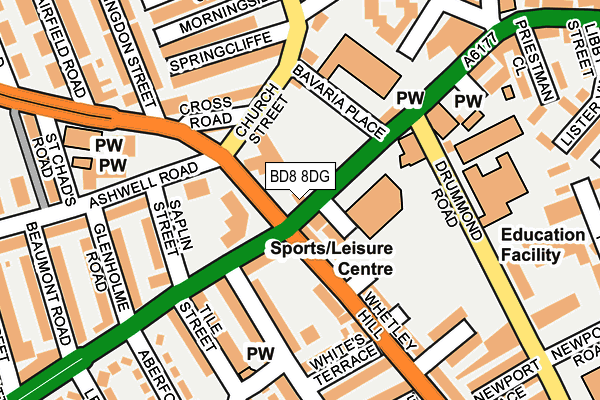 BD8 8DG map - OS OpenMap – Local (Ordnance Survey)