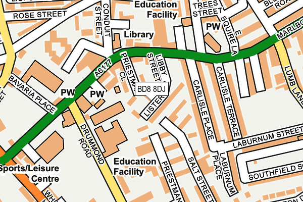 BD8 8DJ map - OS OpenMap – Local (Ordnance Survey)