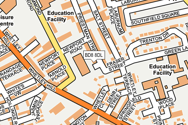 BD8 8DL map - OS OpenMap – Local (Ordnance Survey)