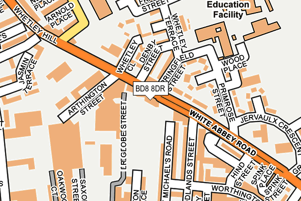 BD8 8DR map - OS OpenMap – Local (Ordnance Survey)