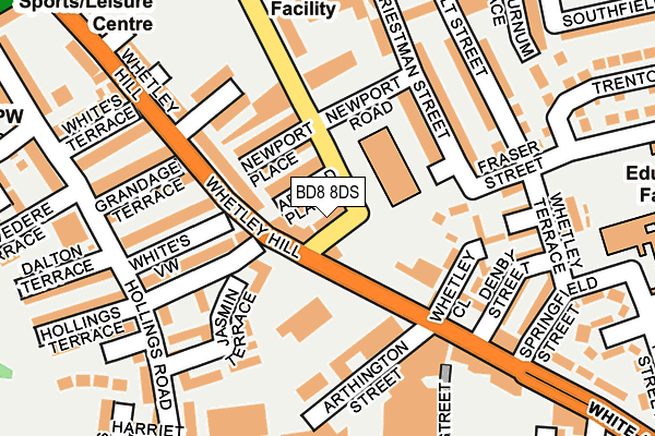 BD8 8DS map - OS OpenMap – Local (Ordnance Survey)