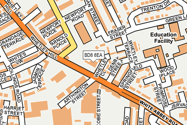 BD8 8EA map - OS OpenMap – Local (Ordnance Survey)