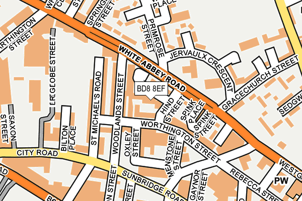 BD8 8EF map - OS OpenMap – Local (Ordnance Survey)
