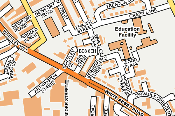 BD8 8EH map - OS OpenMap – Local (Ordnance Survey)