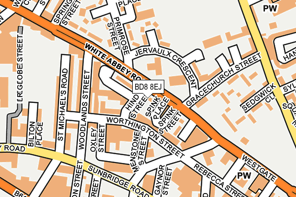 BD8 8EJ map - OS OpenMap – Local (Ordnance Survey)