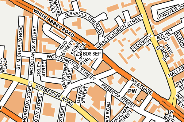 BD8 8EP map - OS OpenMap – Local (Ordnance Survey)