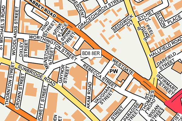 BD8 8ER map - OS OpenMap – Local (Ordnance Survey)