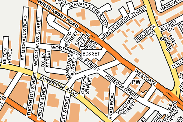 BD8 8ET map - OS OpenMap – Local (Ordnance Survey)