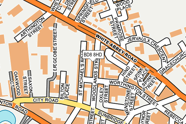 BD8 8HD map - OS OpenMap – Local (Ordnance Survey)