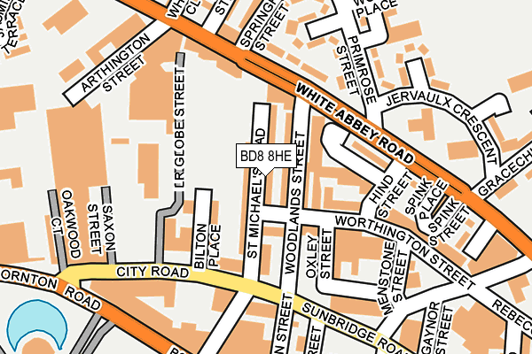 BD8 8HE map - OS OpenMap – Local (Ordnance Survey)