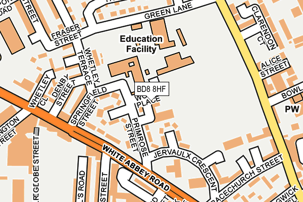 BD8 8HF map - OS OpenMap – Local (Ordnance Survey)