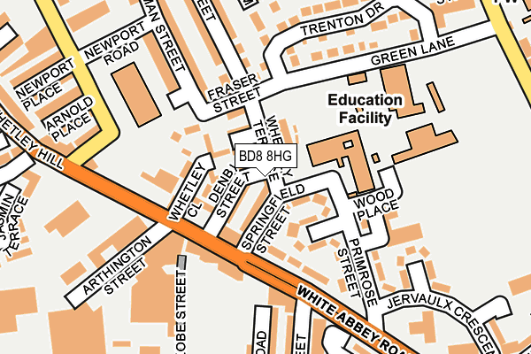 BD8 8HG map - OS OpenMap – Local (Ordnance Survey)