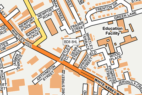 BD8 8HL map - OS OpenMap – Local (Ordnance Survey)