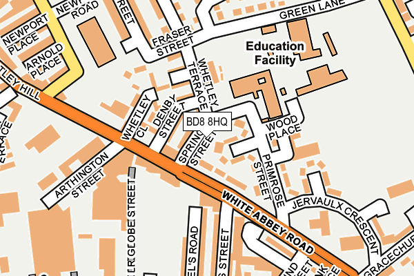 BD8 8HQ map - OS OpenMap – Local (Ordnance Survey)