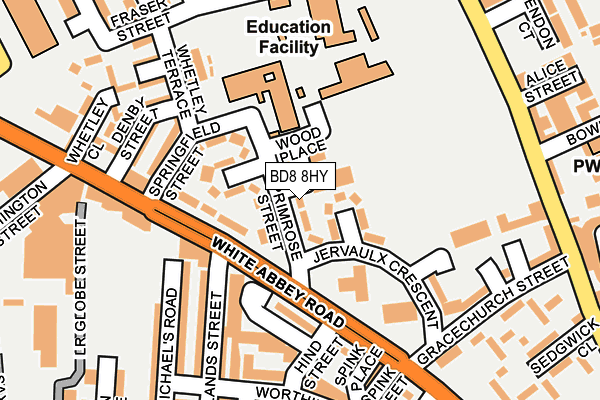 BD8 8HY map - OS OpenMap – Local (Ordnance Survey)